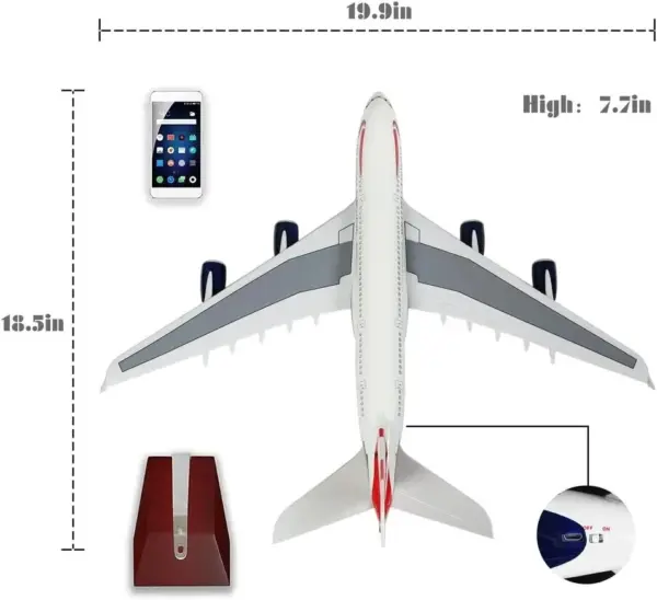 Airbus A380 Model Airplane with LED Light - Image 5