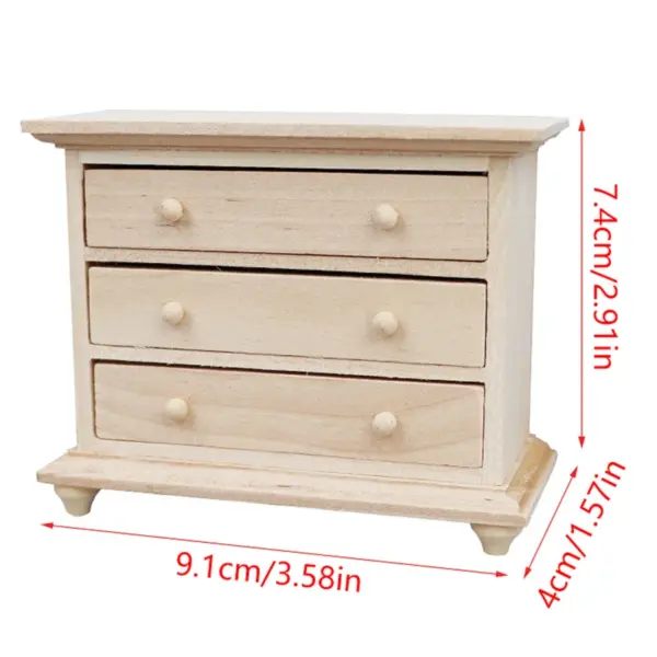 1:12 Scale Wooden Miniature Cabinet for Dollhouse - Image 11