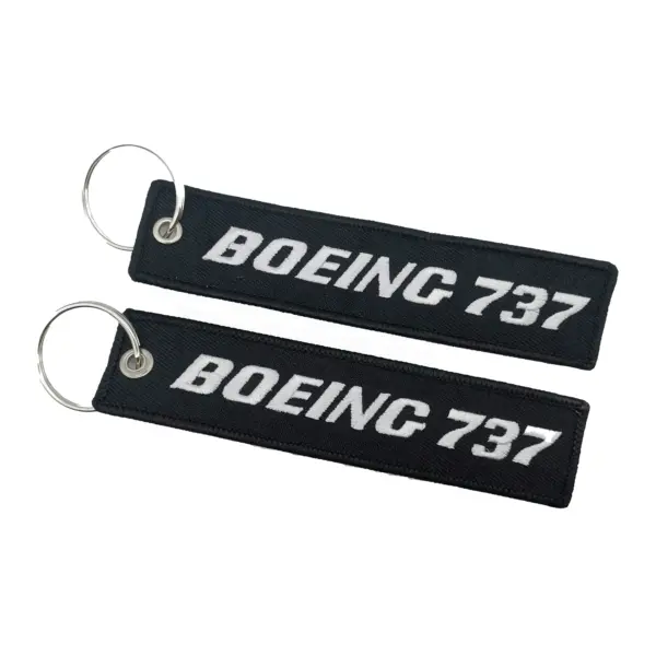 Boeing 737 Double-Sided Embroidery Keychain - Image 4