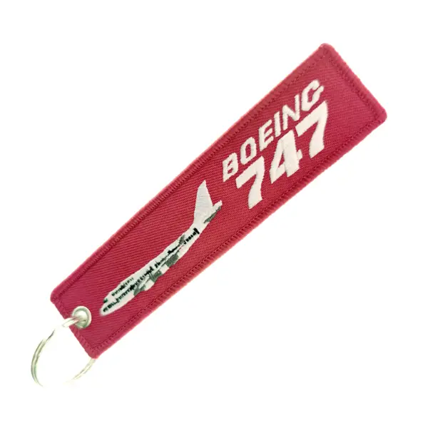 Airplane Embroidered Keychain Luggage Tag - Image 4