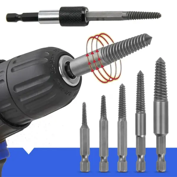 5pc Screw Extractor Set with 60mm Tool - Image 5
