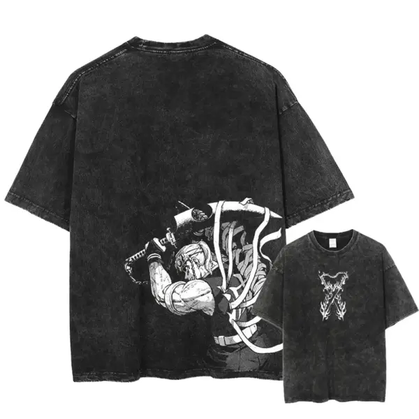 Men's Oversized Anime Graphic T-Shirt - Image 2