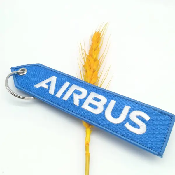 Blue AIRBUS Keychain Double Sided Embroidered - Image 4