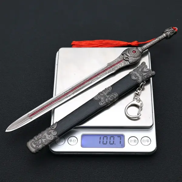 22cm Miniature Metal Katana Keychain Toy - Image 4