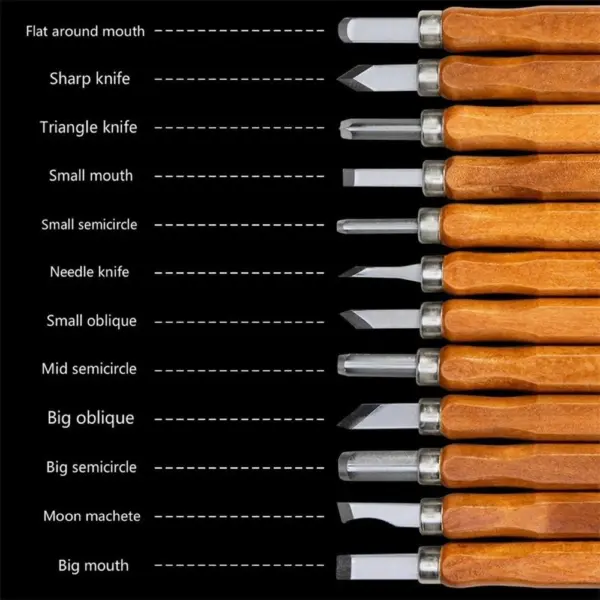 WOOD CARVING CHISEL SET 12 PIECES - Image 2