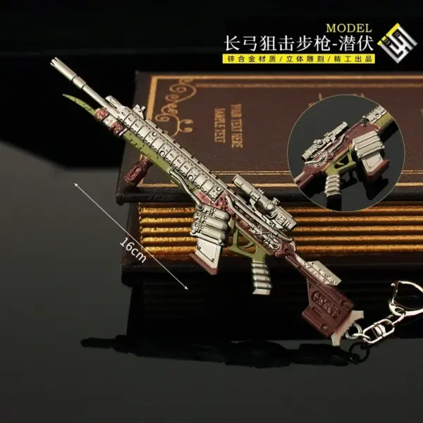 16cm All-Metal Gun Keychain Model Pendant - Image 16