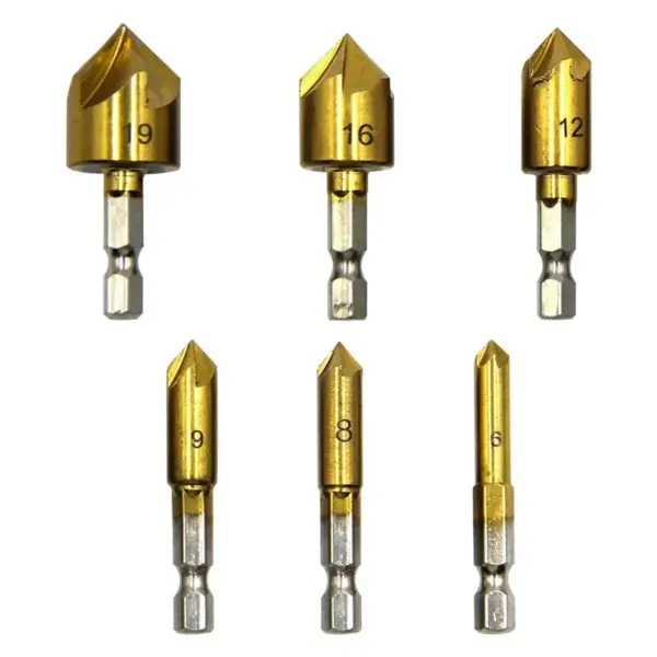 6PC Titanium Plated Woodworking Drill Bit Set - Image 2