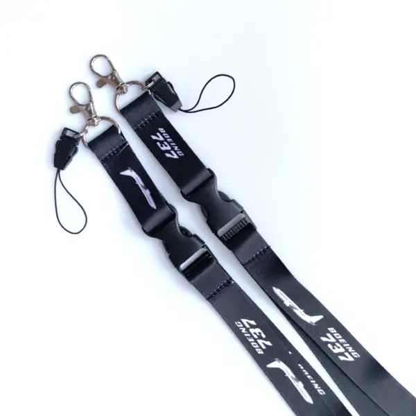 Boeing 737 Black Lanyard with Clasp - Image 3