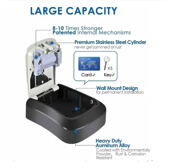 Wall Mounted Waterproof Key Keeper with Lock - Image 2