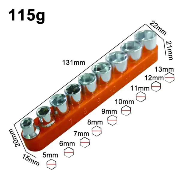 9pc Hexagonal Socket Head Tool Accessory Set - Image 2