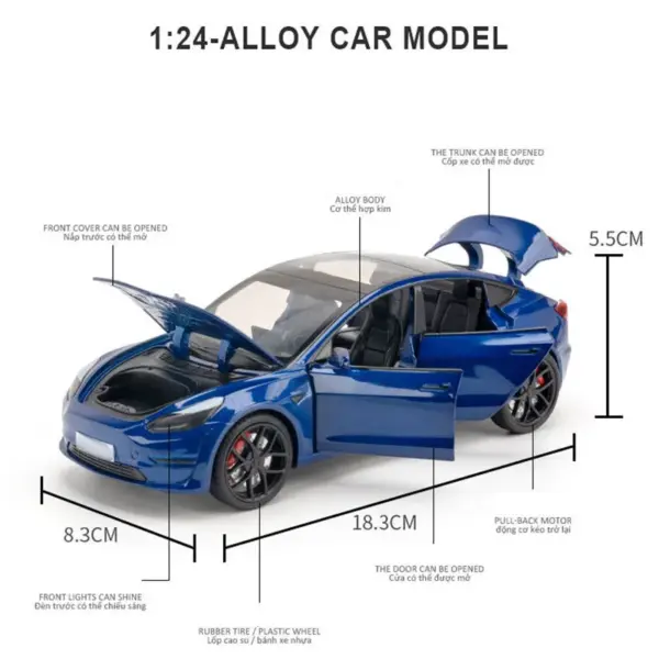 1/24 Alloy Boy Car Model with Sound and Light - Image 2