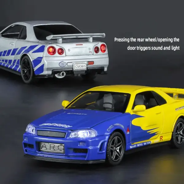 1/32 GTR R34 Diecast Model Car with Sound - Image 3