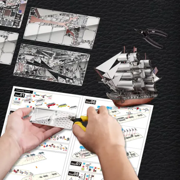 Piececool 3D Metal Sailing Frigate Model Kit - Image 6
