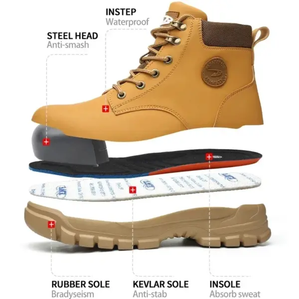 Lightweight Steel Toe Work Boots for Men - Image 3