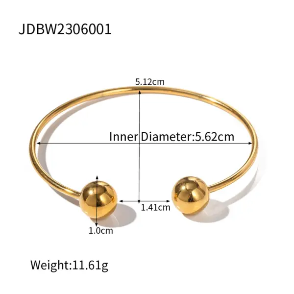 Trendy Stainless Steel Geometric Bangle Bracelet - Image 21