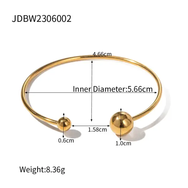 Trendy Stainless Steel Geometric Bangle Bracelet - Image 22