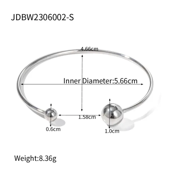 Trendy Stainless Steel Geometric Bangle Bracelet - Image 25