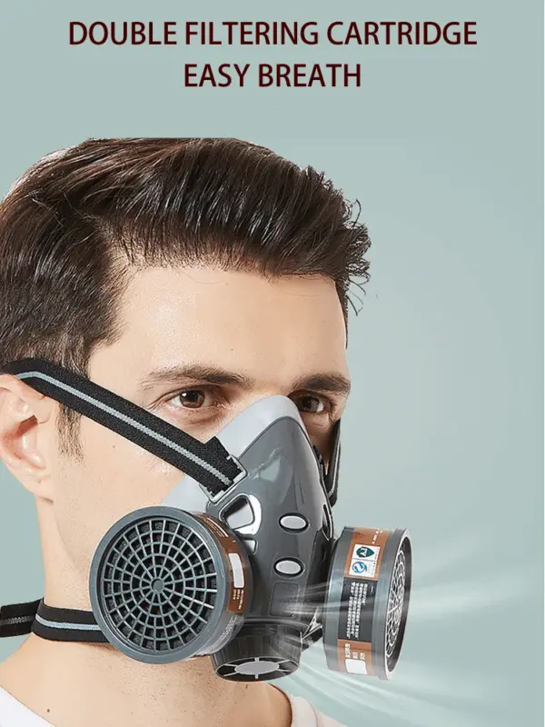 Dual Filter Half Face Respirator Mask - Image 6