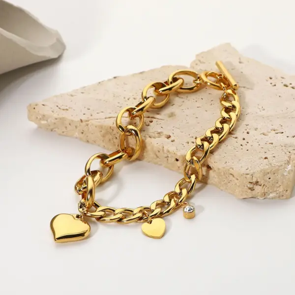 Chunky Stainless Steel Cuban Chain Bracelet - Image 3