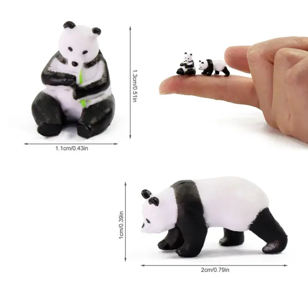 HO Scale 1:87 Painted Panda Model Set 24pcs - Image 2
