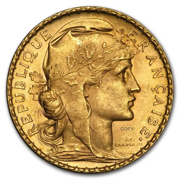 1906 French 20 Francs Gold Coin Replica - Image 2