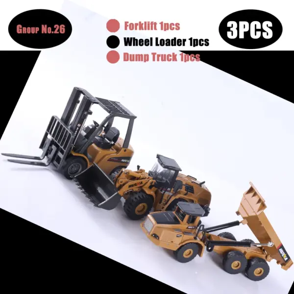 HUINA 1:50 Diecast Alloy Construction Vehicle Set - Image 30