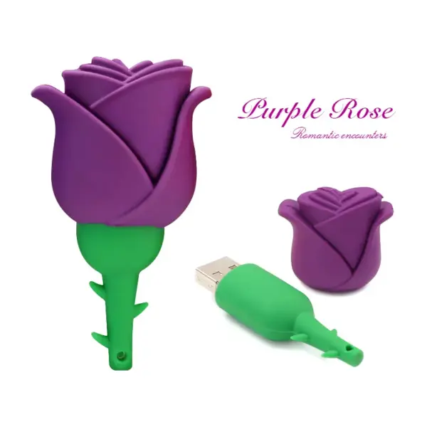 Charming Red Pink Rose USB Flash Drive 8GB - Image 3