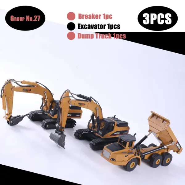 HUINA 1:50 Diecast Alloy Construction Vehicle Set - Image 31