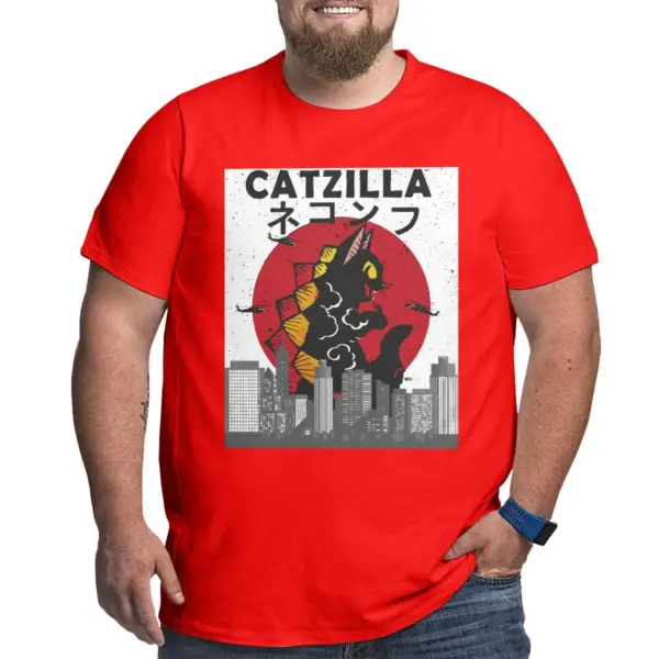 Vintage Catzilla Japanese Sunset Cat T-Shirt - Image 7
