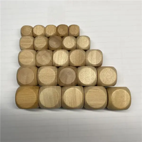 10 Pack Blank Wooden Dice for DIY Projects - Image 4