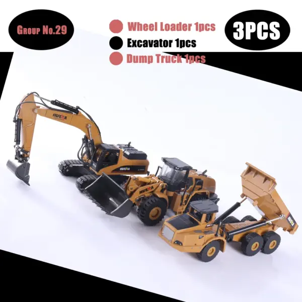 HUINA 1:50 Diecast Alloy Construction Vehicle Set - Image 29