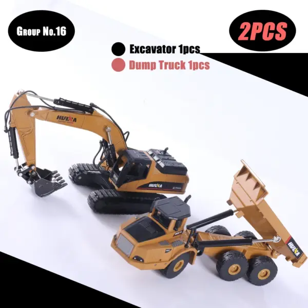 HUINA 1:50 Diecast Alloy Construction Vehicle Set - Image 37