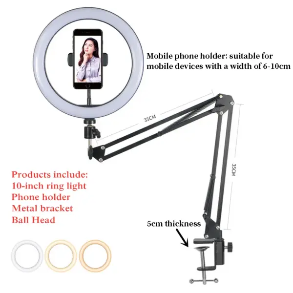 Smartphone and DSLR Photography Tripod with Ring Light - Image 8