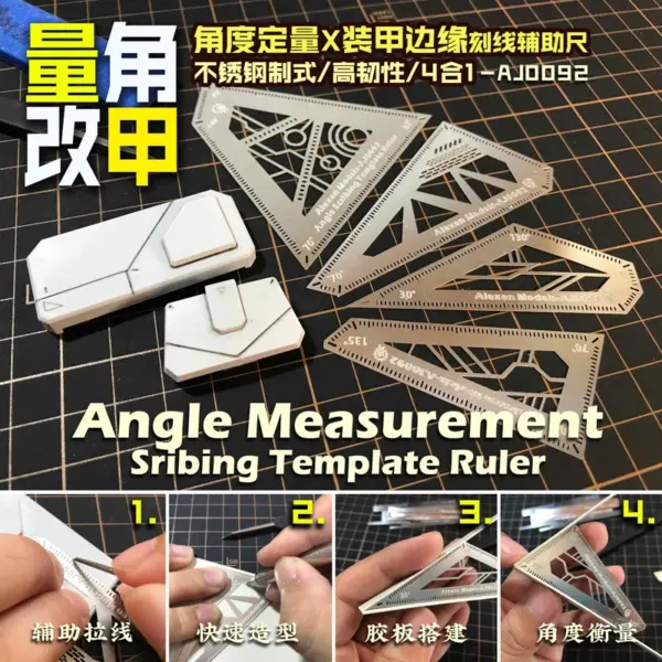 4-in-1 Angle Measurement Ruler for Models - Image 2