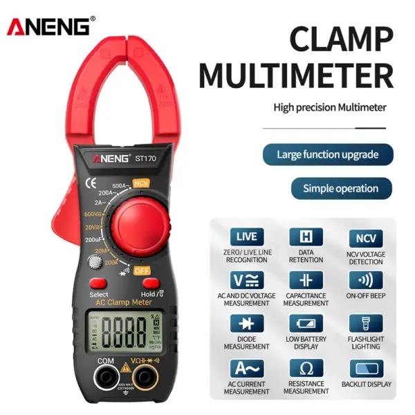 ANENG Smart Clamp Meter 500A AC/DC Voltage Tester - Image 3