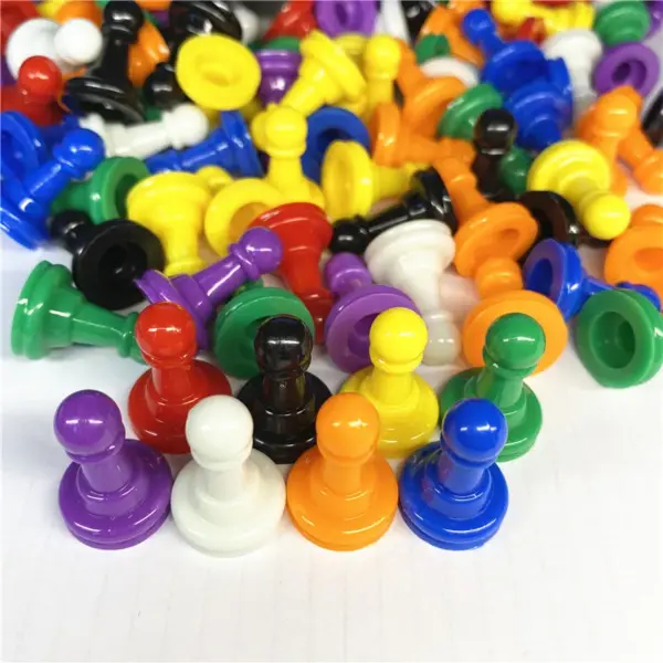 32 Plastic Pawn Game Pieces in 8 Colors - Image 3