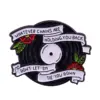 Vinyl Record Flowers Enamel Pin for Collectors