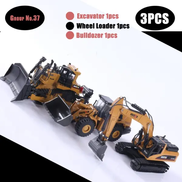 HUINA 1:50 Diecast Alloy Construction Vehicle Set - Image 17