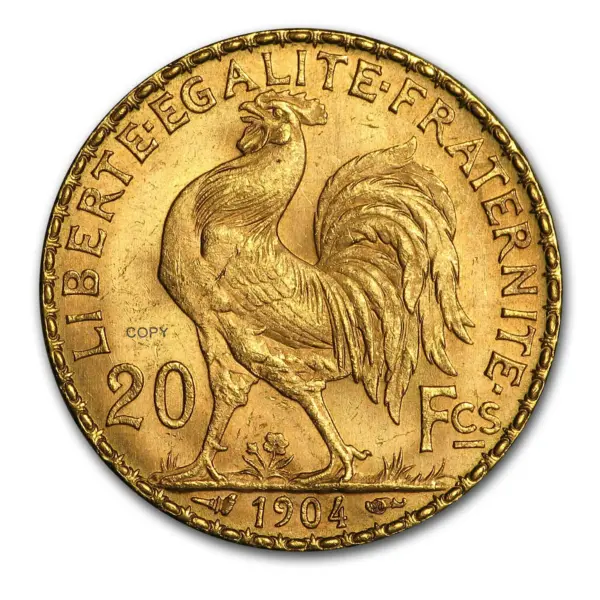 1904 Gold Marianne Rooster Copy Coin Collectible - Image 2