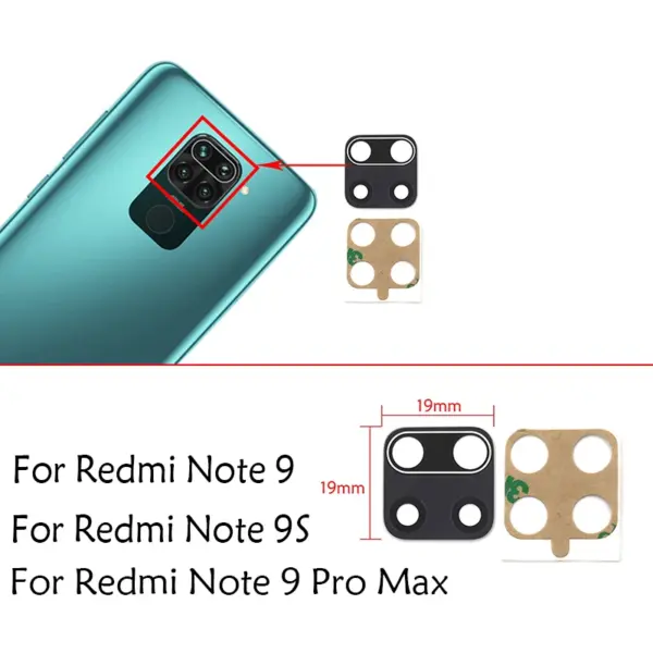 Dual Rear Camera Glass Lens for Xiaomi Redmi Note 9 Series - Image 2