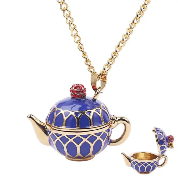 Boho Handmade Tea Cup Pendant Necklace - Image 8