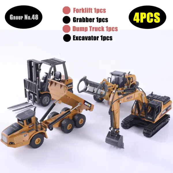 HUINA 1:50 Diecast Alloy Construction Vehicle Set - Image 14
