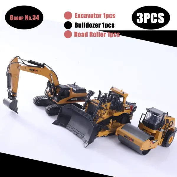 HUINA 1:50 Diecast Alloy Construction Vehicle Set - Image 16