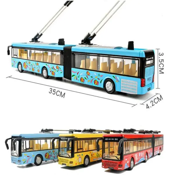 1:50 Scale Alloy Double Section Bus Model - Image 2