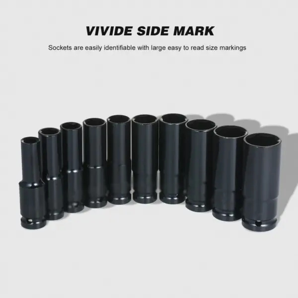 10-Piece 1/2 Inch Drive Metric Impact Socket Set - Image 5