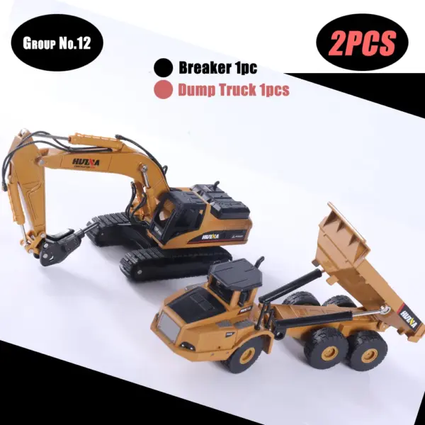 HUINA 1:50 Diecast Alloy Construction Vehicle Set - Image 39