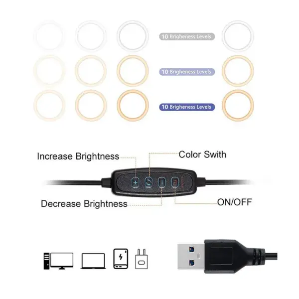 26CM Adjustable Ring Light with Tripod - Image 6