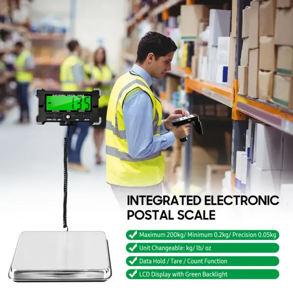 Digital Postal Scale PS21 440lbs Stainless Steel - Image 4