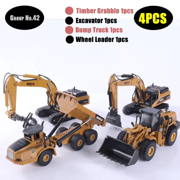 HUINA 1:50 Diecast Alloy Construction Vehicle Set - Image 20