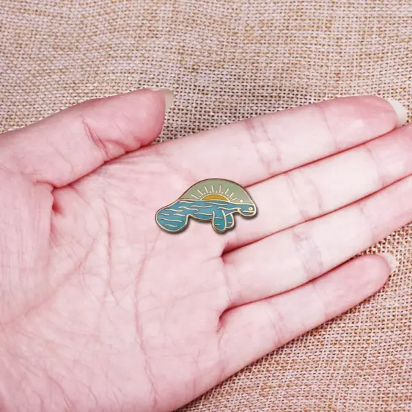 Manatee Sunrise Enamel Pin for Florida Fans - Image 5